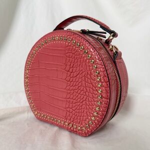 INC Dusty Pink Rilie Studded Circle Top Handle Purse | Crossbody | Like New